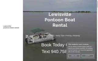 Lewisvillepontoonboatrental.com Screenshot 2024-07-06 09:46:51