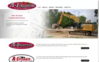 A1excavating.com Screenshot 2024-07-04 09:48:19