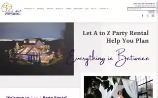 Atozpartyrental.net Screenshot 2024-05-08 15:07:04