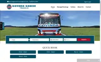 Govindaganeshtravels.com Screenshot 2024-04-18 09:56:02