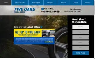 Fiveoakstire.com Screenshot 2024-05-09 17:50:00