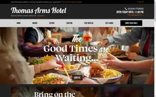 Thomasarmshotel.co.uk Screenshot 2024-04-22 10:12:18