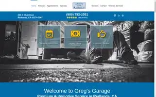 Gregsgarageautorepair.com Screenshot 2024-05-16 00:29:25