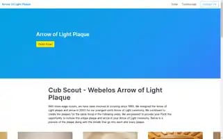 Arrowoflightplaque.com Screenshot 2024-04-16 07:27:35