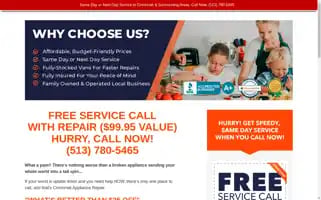 Cincinnati-appliance.net Screenshot 2024-05-15 17:30:52
