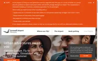Cornwallairportnewquay.com Screenshot 2024-07-09 17:14:14