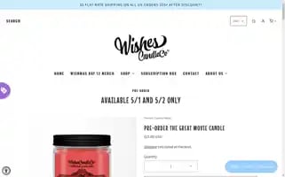 Wishescandleco.com Screenshot 2024-05-05 00:41:07