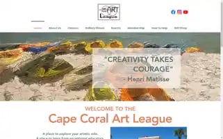 Capecoralartleague.org Screenshot 2024-07-01 11:16:34