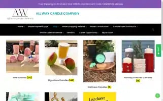 Allwaxcandlecompany.com Screenshot 2024-07-03 02:07:35