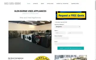Glenburnieusedappliances.com Screenshot 2024-05-09 21:40:41