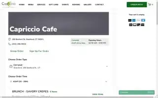 Capriciocafestamford.com Screenshot 2024-07-03 22:37:39