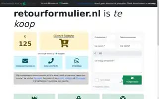 Retourformulier.nl Screenshot 2024-04-16 12:01:37