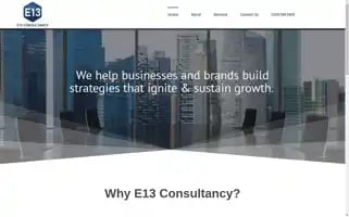 E13consultancy.co.uk Screenshot 2024-05-22 20:02:38
