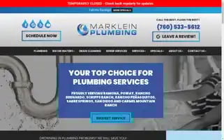 Markleinplumbingramona.com Screenshot 2024-05-16 07:01:23