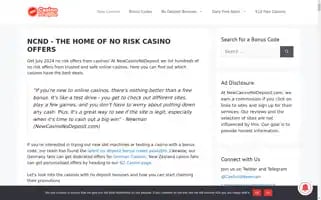 Newcasinonodeposit.com Screenshot 2024-07-05 09:15:30